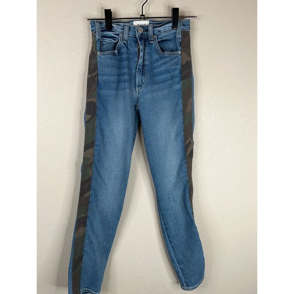 McGuire Womens Ibiza Jeans Size 24 Army Doll Damn Fine High Rise Camo Striped - Picture 1 of 16